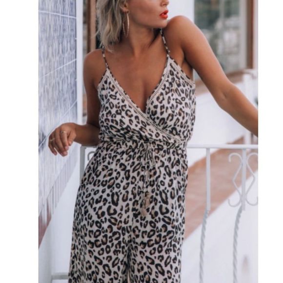 NWT Spell & The Gypsy Bodhi Leopard Print Jumpsuit - Picture 8 of 9